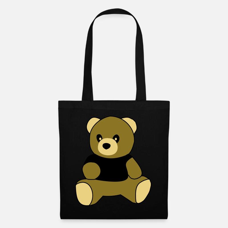 sitting teddy - Stoffbeutel - Schwarz
