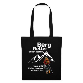 Berge Bergretter Mountain Hiking Geschenk - Stoffbeutel - Schwarz - Vorne