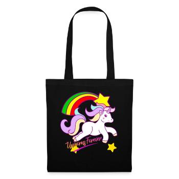 Licorne arc-en-ciel pour toujours - Sac en tissu - noir - Devant