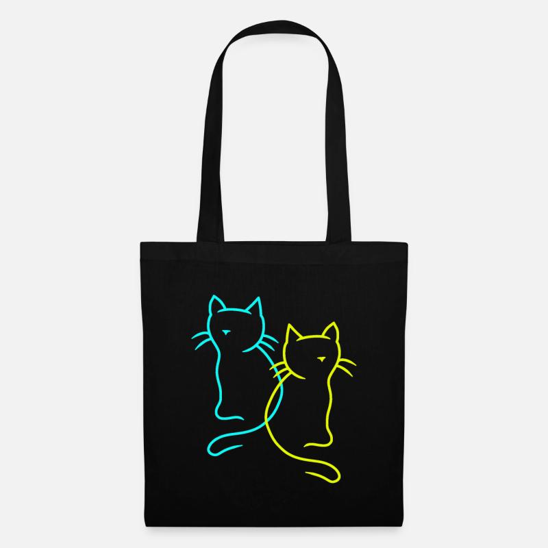 Katzen Haustiere Kätzchen Katze Geschenkidee - Stoffbeutel - Schwarz