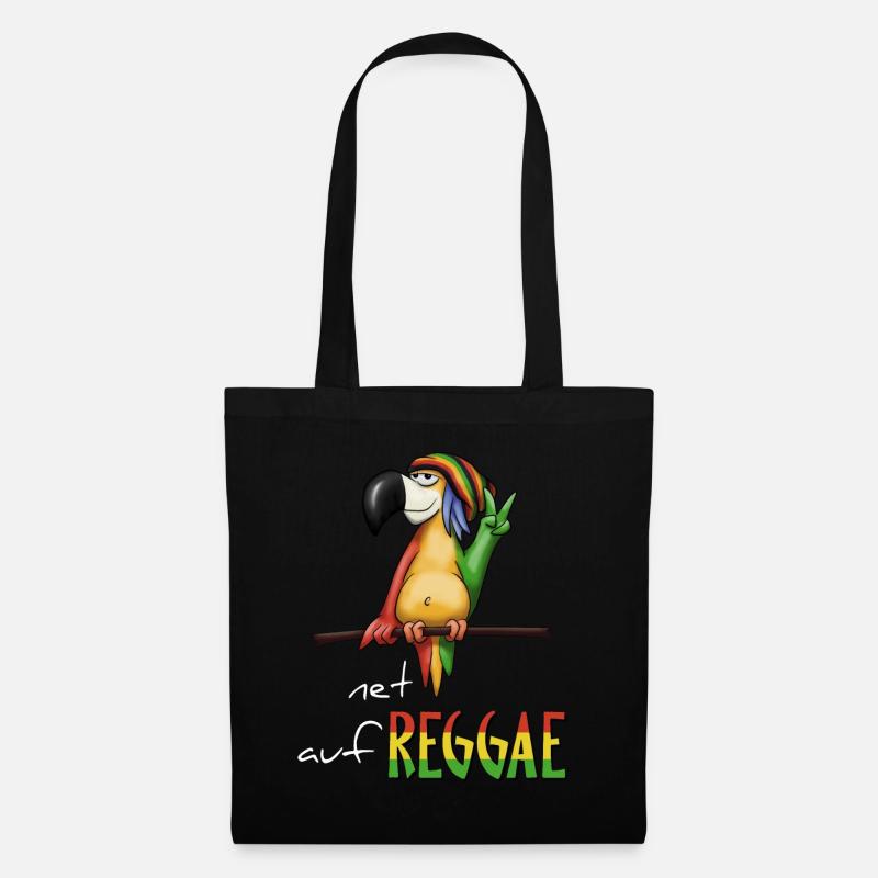 Net auf-REGGAE gechillter Rastafari Papagei Rasta - Stoffbeutel - Schwarz