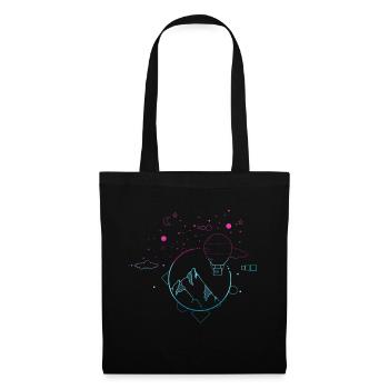 Paysage de montagne dégradé minimaliste - Sac en tissu - noir - Devant