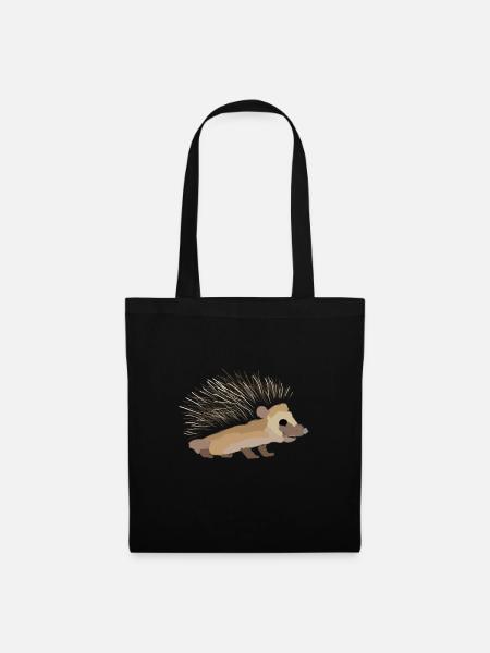 Hedgehog painted - Tote Bag - black