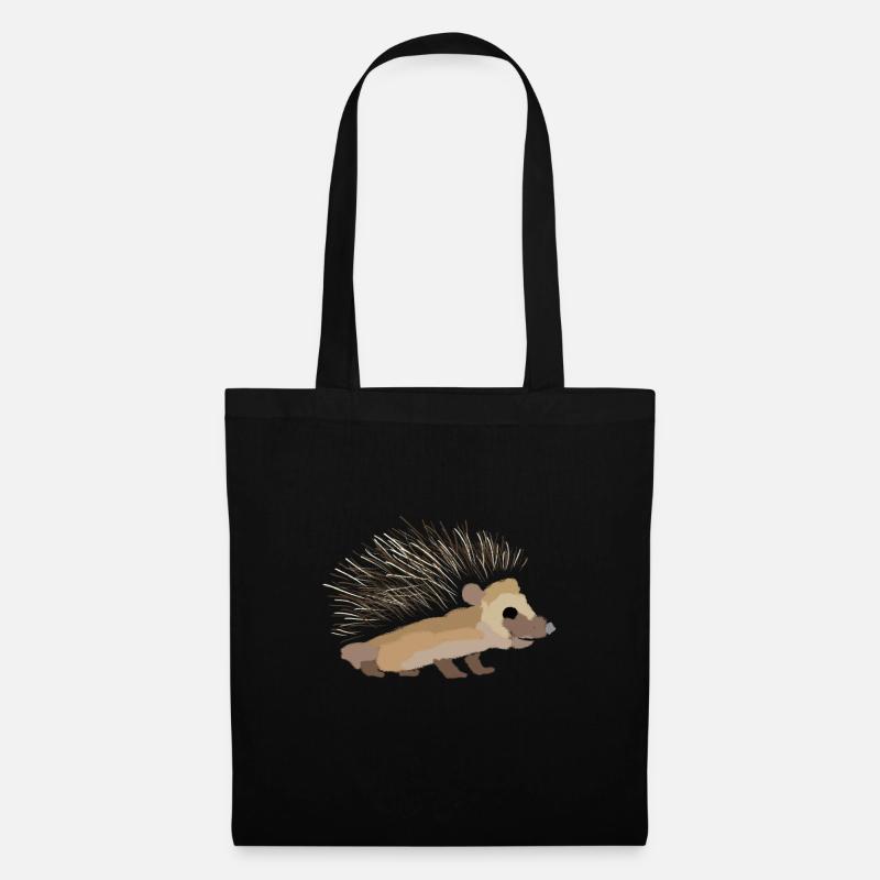 Hérissons peints - Sac en tissu - noir
