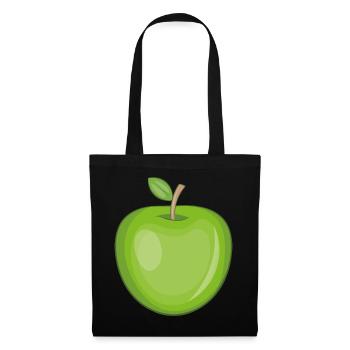 Autocollant drôle d'une pomme - Sac en tissu - noir - Devant
