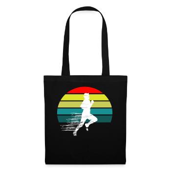 Laufender Sportlicher Mann Sunset - Stoffbeutel - Schwarz - Vorne
