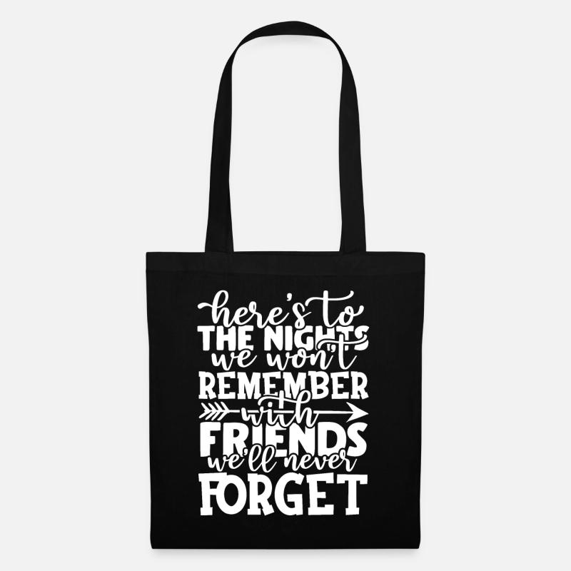Amitié Camping Aventure Citation Typographique - Sac en tissu - noir