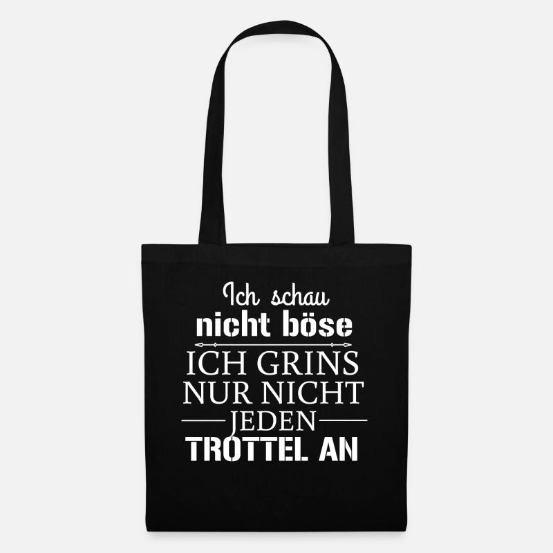 Ich schau nicht böse - Stoffbeutel - Schwarz
