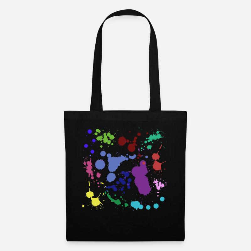 Paint splatter design - Tote Bag - black
