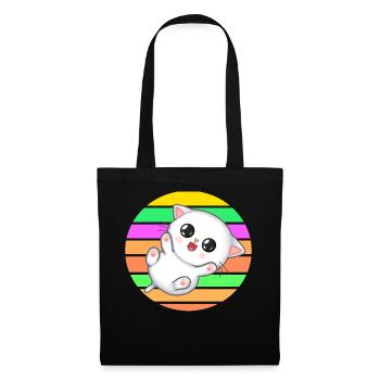 Bébé chaton au coucher du soleil - Sac en tissu - noir - Devant