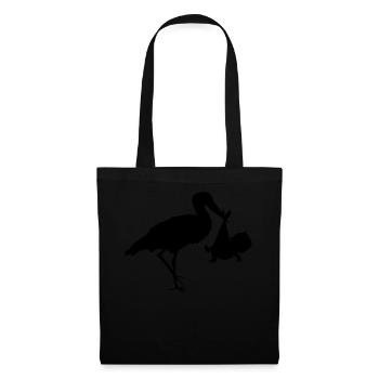 Baby and Stork - Tote Bag - black - Front