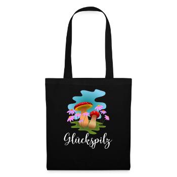 Glückspilz Design - Stoffbeutel - Schwarz - Vorne