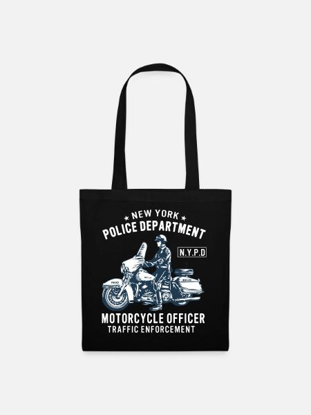 Motorcycle Officer Motorradfahrer Geschenke Police - Stoffbeutel - Schwarz