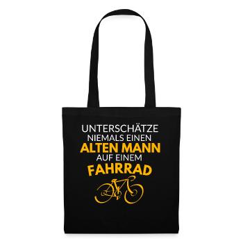 Unterschätze niemals einen alten Mann - Stoffbeutel - Schwarz - Vorne