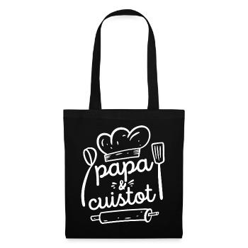 Papa et Cuistot Cadeau Papa Cuisine Barbecue - Sac en tissu - noir - Devant