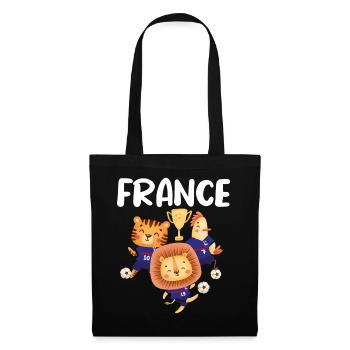 France Bleu Blanc Rouge Animaux football team - Tote Bag - black - Front