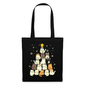 Cute Cats Christmas Tree Funny - Tote Bag - black - Front