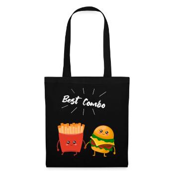 Burger & Fries Couple Gift for Fries Lovers - Tote Bag - black - Front