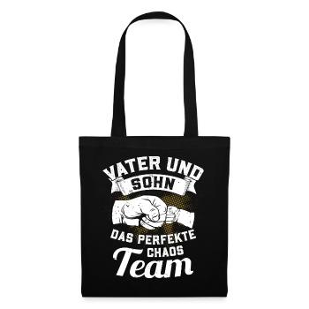 Vater und Sohn - Das perfekte Chaos Team - Stoffbeutel - Schwarz - Vorne