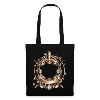 Cadre Steampunk en look de machine à vapeur - Sac en tissu - noir - Devant
