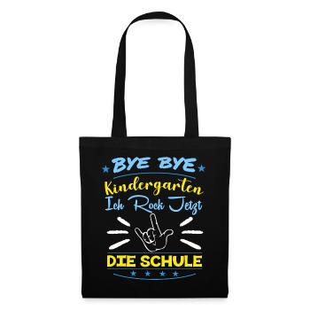 Einschulung Schulanfang Kindergarten Schulstart - Stoffbeutel - Schwarz - Vorne