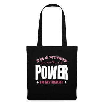 Power in my Heart Woman - Stoffbeutel - Schwarz - Vorne