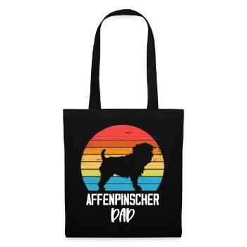 Affenpinscher Papa - Sac en tissu - noir - Devant