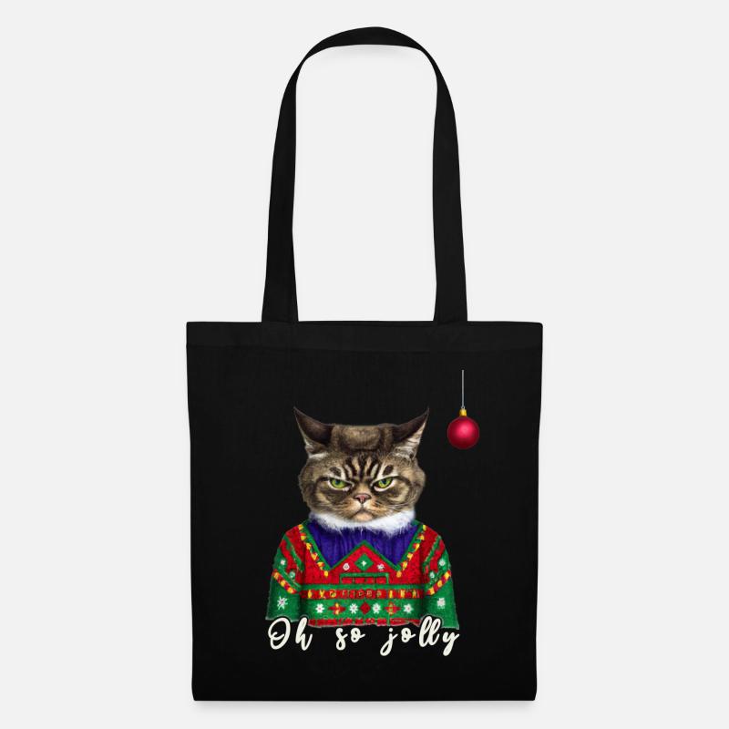 Grumpy Weihnachtskatze 2 - Charity - Stoffbeutel - Schwarz