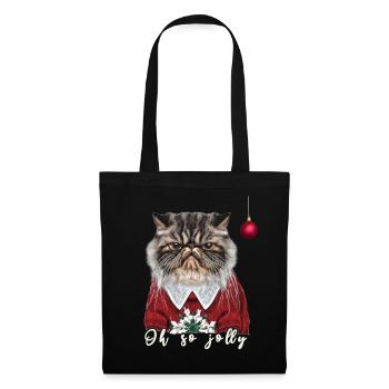 Grumpy Persian Christmas Cat - Charity - Tote Bag - black - Front