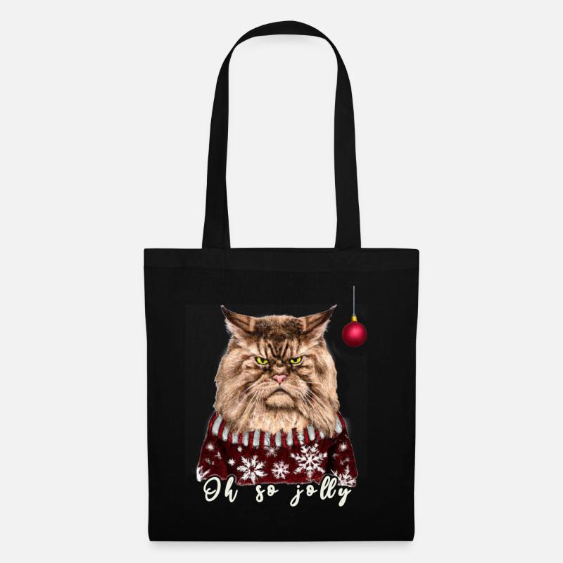 Grumpy Maine Coon Weihnachtskatze - Charity - Stoffbeutel - Schwarz