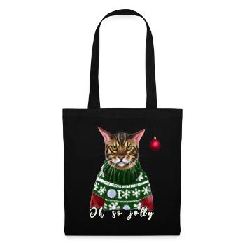 Grumpy Bengal Christmas Cat - Charity - Tote Bag - black - Front