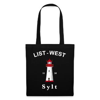 Sylt, Iconic lighthouse List-West, Mer du Nord - Sac en tissu - noir - Devant