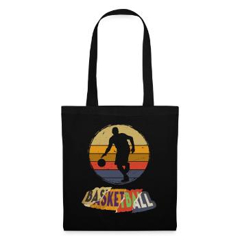 Basketball Basketballspieler Spieler Vintage Retro - Stoffbeutel - Schwarz - Vorne