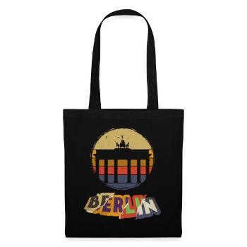 Berlin Germany City Skyline Vintage Retro - Tote Bag - black - Front