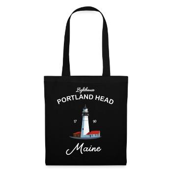 Portland, Lighthouse Head, Maine - Stoffbeutel - Schwarz - Vorne