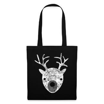 Deer pattern white snow forest christmas skandi - Tote Bag - black - Front