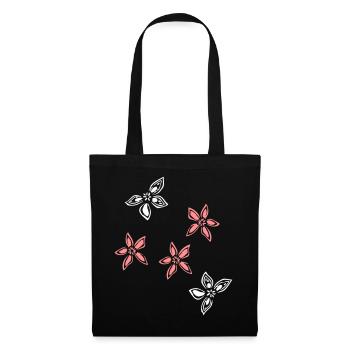 Fleurs, Fleurs - Sac en tissu - noir - Devant