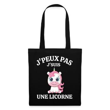 licorne, animal fantastique - Sac en tissu - noir - Devant
