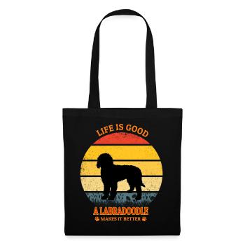 Life Is Good A Labradoodle Makes It Better - Stoffbeutel - Schwarz - Vorne