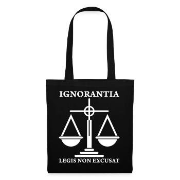 Latein Spruch Richter Ignorantia legis non excusat - Stoffbeutel - Schwarz - Vorne