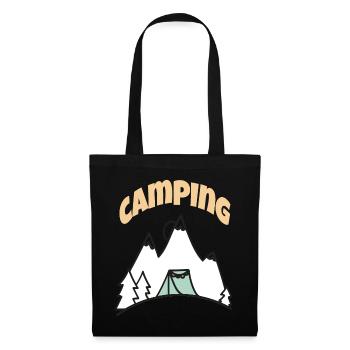 La vie en camping - Sac en tissu - noir - Devant