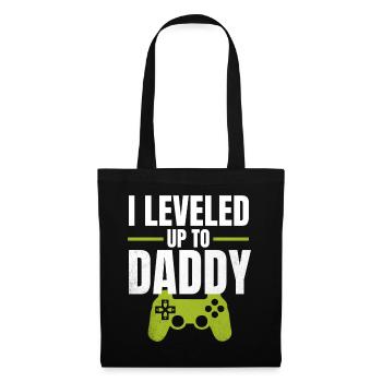 I Leveled Up to Daddy - Stoffbeutel - Schwarz - Vorne