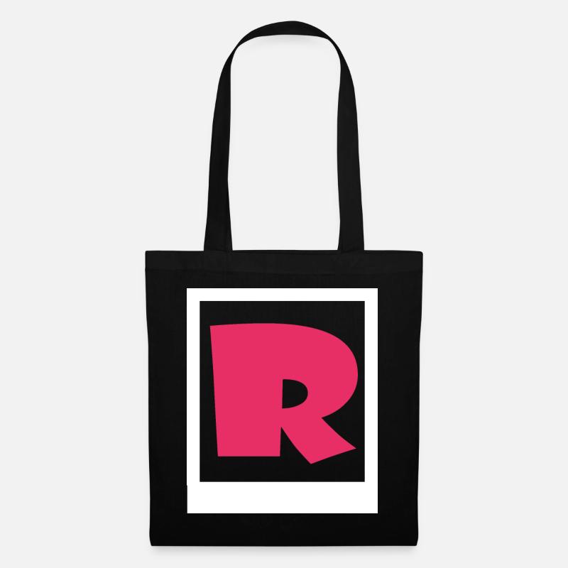Simple pink gothic R - Tote Bag - black
