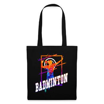 Badminton Badminton Sport Player Vintage Rétro - Sac en tissu - noir - Devant
