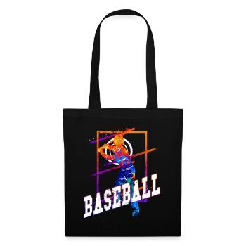 Joueur de baseball Vintage Coloré - Sac en tissu - noir - Devant