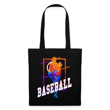 Joueur de baseball Vintage Coloré - Sac en tissu - noir - Devant
