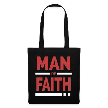Man of Faith | Christian typography - Tote Bag - black - Front