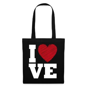 Love Heart Typography for Valentines Day - Tote Bag - black - Front