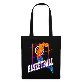 Basketball Basketballspieler Spieler Vintage Bunt - Stoffbeutel - Schwarz - Vorne
