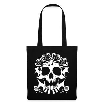 Horreur Crâne Crâne Art Crâne Gothique Heavy Metal - Sac en tissu - noir - Devant